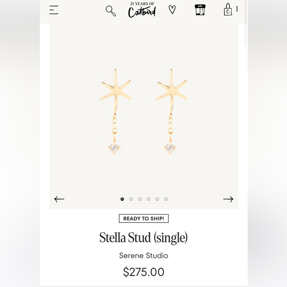 Catbird Stella Stud (Single)